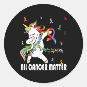 Sticker Rond Tous le cancer, ça compte Sensibilisation Usa Drap