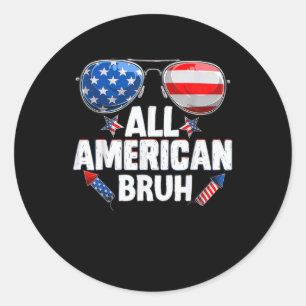 Sticker Rond Tous les 4 juillet américains