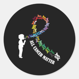 Sticker Rond Tous les cancers comptent pour la sensibilisation 
