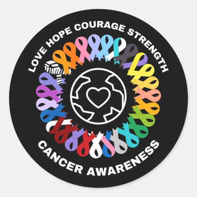 Sticker Rond Tous les cancers comptent pour la sensibilisation  (Devant)