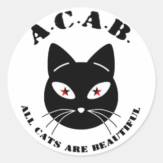 Sticker Rond Tous les chats sont beaux