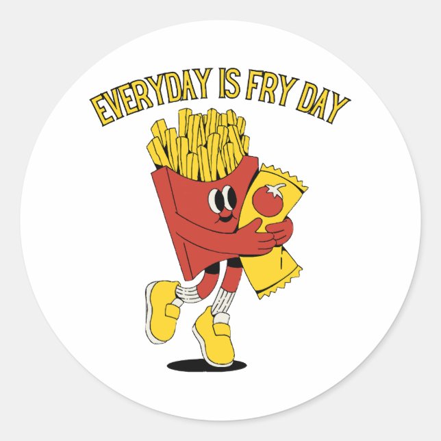 Sticker Rond Tous les jours, c'est la fête (Devant)