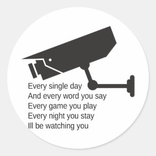 Sticker Rond Tous les jours je vous regarde