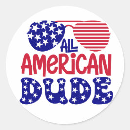 Sticker Rond Tous les mecs américains