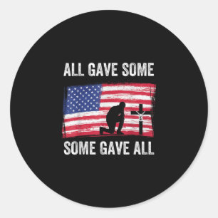 Sticker Rond Tous Ont Donné Certains Ont Donné All America Flag