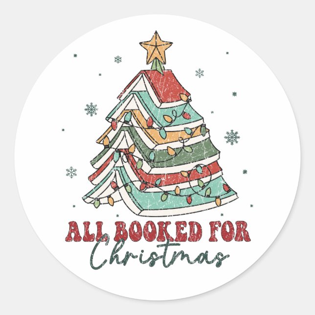 Sticker Rond Tous Réservés Pour Noël | Lecture Festive (Devant)