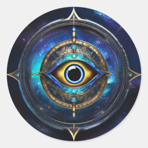 Sticker Rond Tous voir le mal oeil