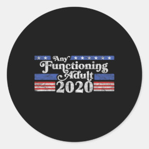 Sticker Rond Tout Adulte 2020 Fonctionnant Logo Électoral Anti-