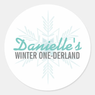 Sticker Rond TOUT ÂGE hiver OURS POLAIRES ou PENGUIN anniversai