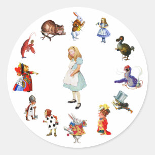 STICKER ROND TOUT AUTOUR D'ALICE