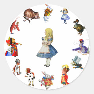 STICKER ROND TOUT AUTOUR D'ALICE EN WONDERLAND