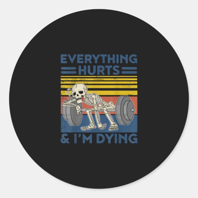 Sticker Rond Tout Blessé Weightlifting Ness Gym Don (Devant)