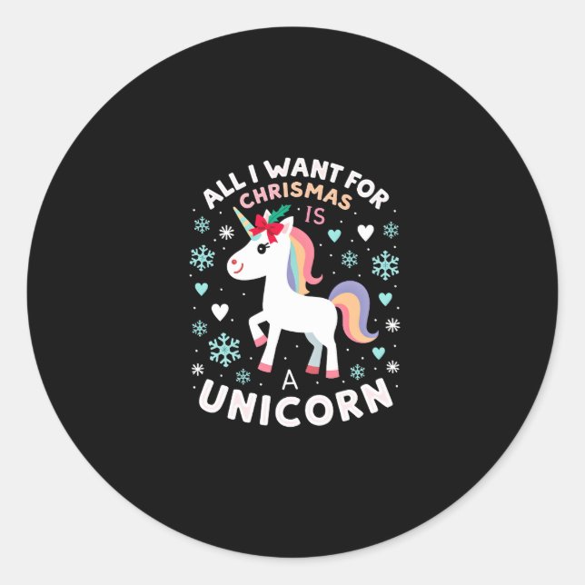 Sticker Rond Tout Ce Que Je Veux Pour Noël, C'Est Un Chandail L (Devant)