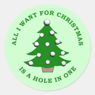 Sticker Rond Tout Ce Que Je Veux Pour Noël Est Un Trou En Un