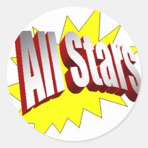 Sticker Rond Tout l'autocollant d'étoiles
