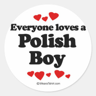Sticker Rond Tout le monde aime un garçon polonais