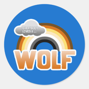 Sticker Rond Tout le monde aime un loup