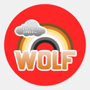 Sticker Rond Tout le monde aime un loup