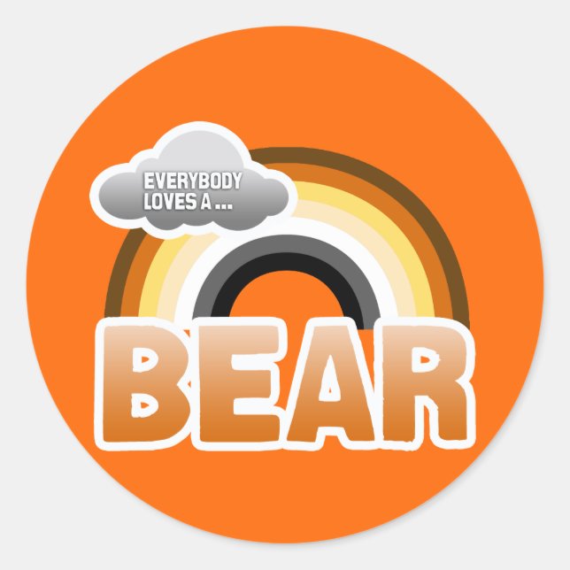 Sticker Rond Tout le monde aime un ours (Devant)