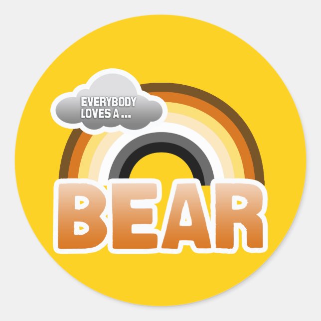 Sticker Rond Tout le monde aime un ours (Devant)