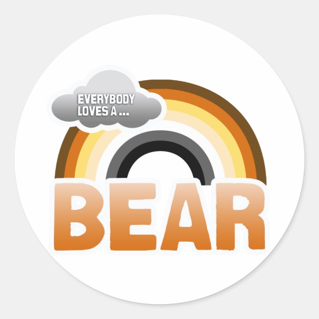 Sticker Rond Tout le monde aime un ours (Devant)