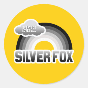 Sticker Rond Tout le monde aime un renard argenté