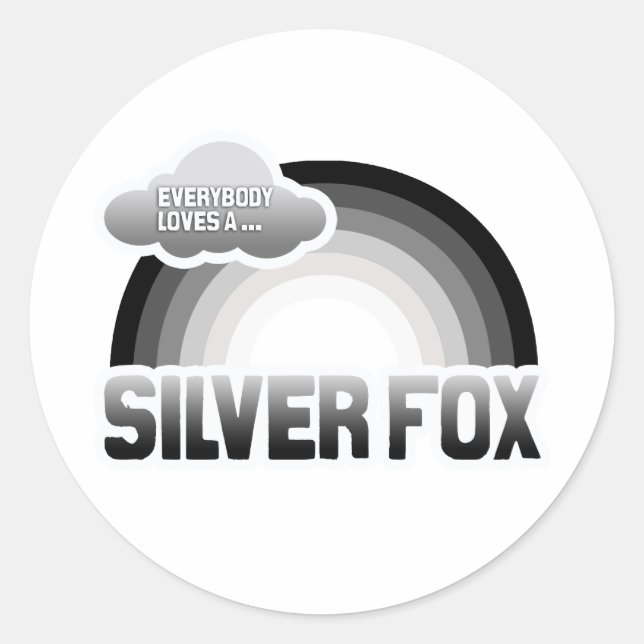 Sticker Rond Tout le monde aime un renard argenté (Devant)
