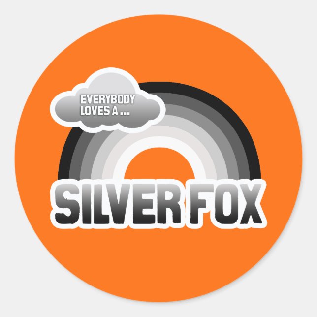 Sticker Rond Tout le monde aime un renard argenté (Devant)