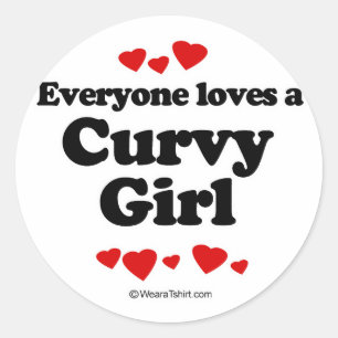 Sticker Rond Tout le monde aime une fille Curvy
