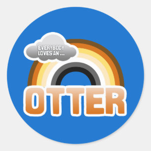 Sticker Rond Tout le monde aime une Otter