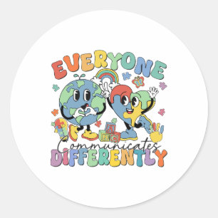 Sticker Rond Tout Le Monde Communique Différemment La Parole Au