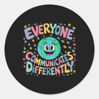 Sticker Rond Tout Le Monde Communique Différemment Une Éducatio