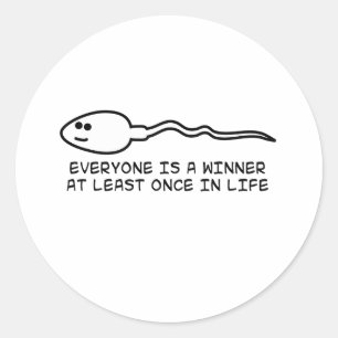 Sticker Rond Tout le monde est gagnant au moins une fois !