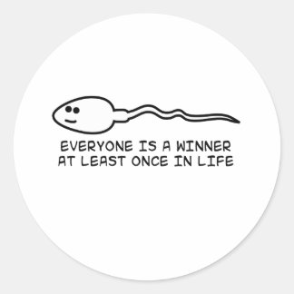 Sticker Rond Tout le monde est gagnant au moins une fois !
