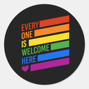 Sticker Rond Tout le monde est le bienvenu ici