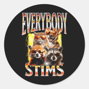 Sticker Rond Tout Le Monde Stims Sensibilisation sur l'autisme