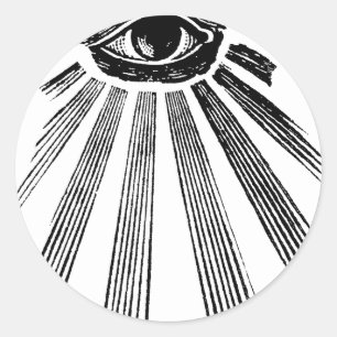 Sticker Rond Tout l'ordre mondial voyant d'Illuminati d'oeil