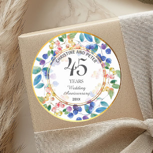 Sticker Rond Tout mariage (45) Anniversaire Cadre Doré Baies