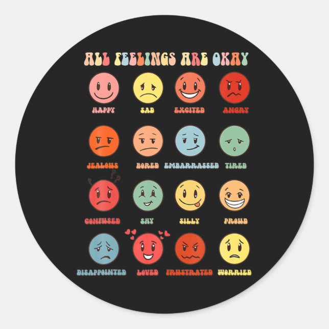 Sticker Rond Tout Sent Est Bon La Santé Mentale Est Importante (Devant)