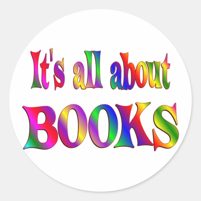 Sticker Rond Tout sur les livres (Devant)