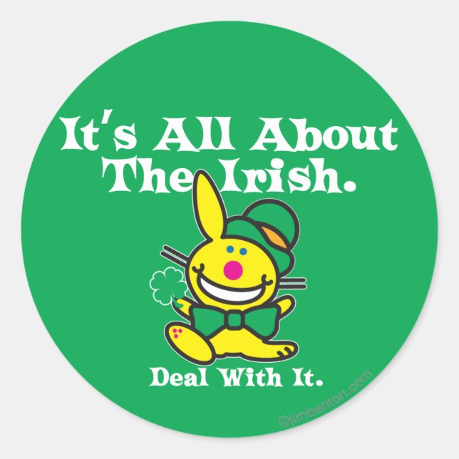 Sticker Rond Tout sur l'Irlandais (vert) (Devant)