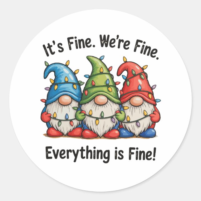 Sticker Rond Tout va bien tout va bien Noël (Devant)