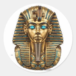 Sticker Rond Toutânkhamon Pharaon d'Or