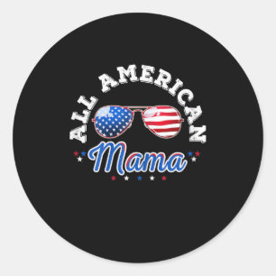 Sticker Rond Toute la famille American 4 juillet