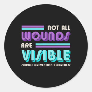 Sticker Rond Toutes les blessures ne sont pas visibles Préventi