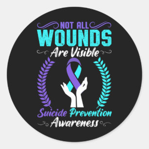 Sticker Rond Toutes les blessures ne sont pas visibles Préventi