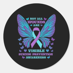Sticker Rond Toutes les blessures ne sont pas visibles Préventi