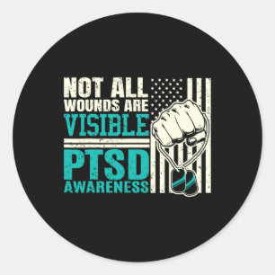 Sticker Rond Toutes Les Blessures Ne Sont Pas Visibles - Sensib