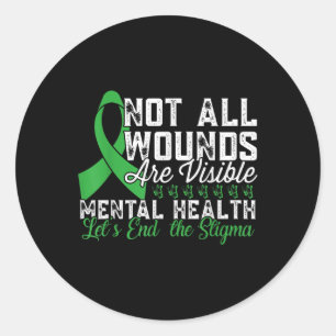 Sticker Rond Toutes les blessures ne sont pas visibles Sensibil