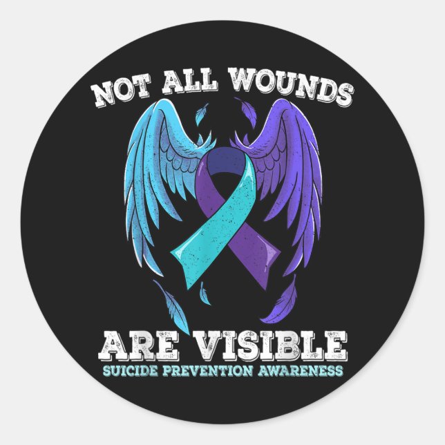 Sticker Rond Toutes Les Blessures Ne Sont Pas Visibles Sensibil (Devant)